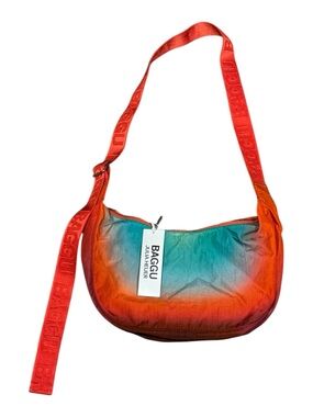 NWT Baggu Julia Heuer Medium Nylon Crescent Bag Rain